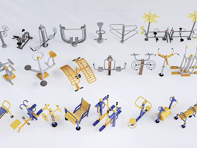 Variety of Fitness Equipment for Home Gym Workout and Training 3d model