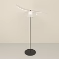 Modern Minimalist Floor Lamp With Black Stand Transparent Shade And Curved White Arc