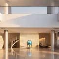 Bright Modern Office Reception Lobby With Polished Floor Warm Sunlight And Elegant Minimalist Interior Design