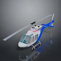 Blue And White Helicopter For Aerospace Missions Featuring Rotor And Cockpit Structure