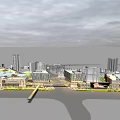 Modern Urban Commercial Complex With Waterfront Design And Mixed Use Facilities
