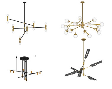 Modern chandelier metal chandelier 3d model