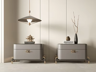 New Chinese bedside table 3d model