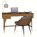 Desk and chair combination SU model 3d model