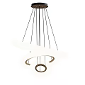 Modern Contemporary Chandelier Featuring Circular Rings LED Lighting And Sleek Metal Frame