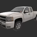 Modern White Pickup Truck With Double Cab Cargo Bed And Alloy Wheels