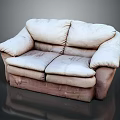 Multiple People Comfortable Beige Two Seater Sofa For Cozy Living Room Seating 3d model