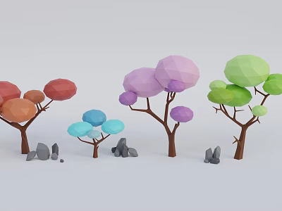 Low model cartoon tree 3d model