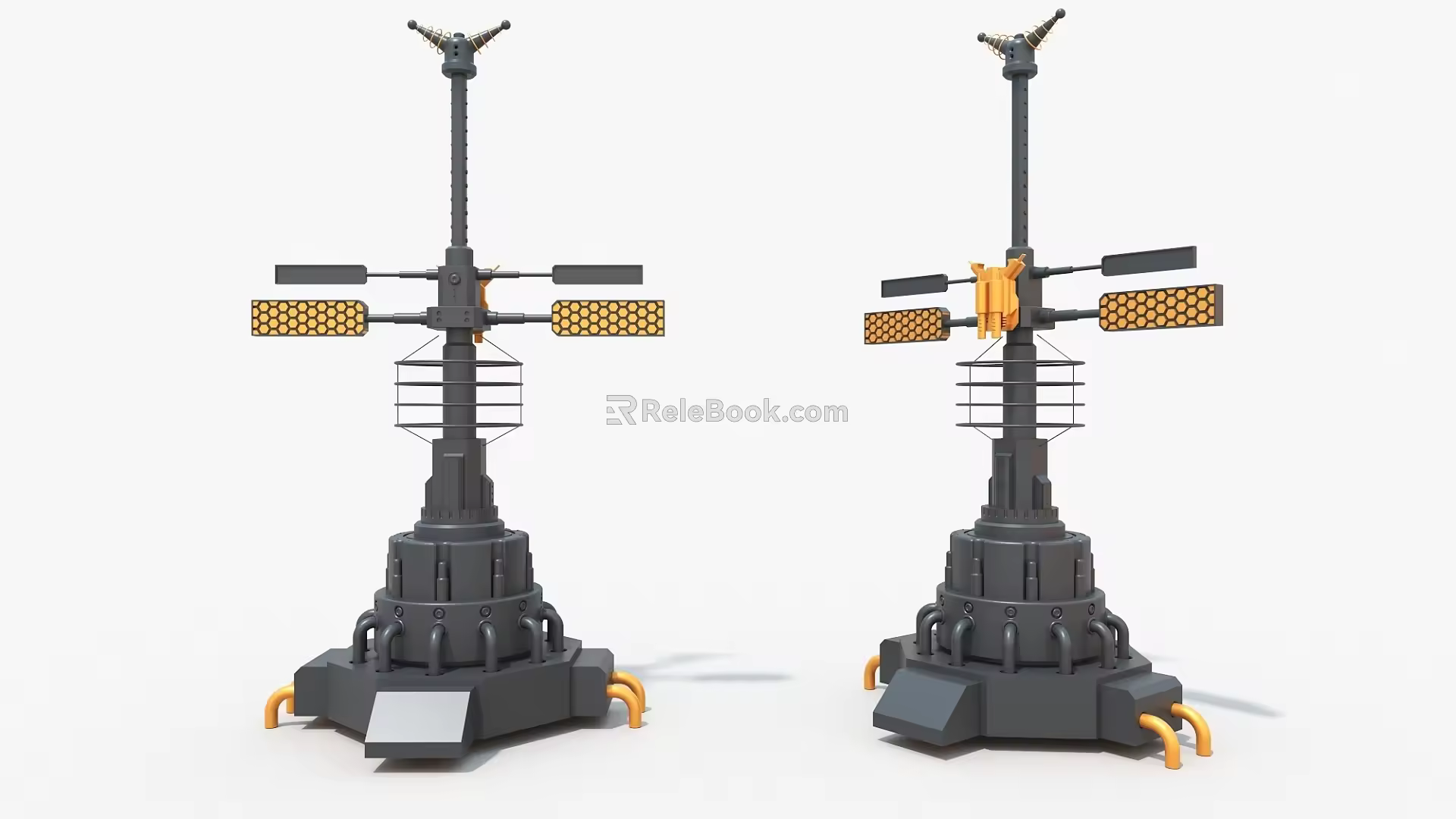 sci-fi signal tower mechanical hard surface cylinder high-tech industrial parts 3d model