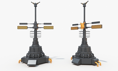 sci-fi signal tower mechanical hard surface cylinder high-tech industrial parts 3d model