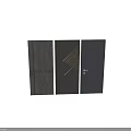 Modern Swing Door Design With Wooden Texture Gray Panel And Sleek Metallic Handle