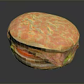 Fresh Juicy Hamburger With Textured Bun Lettuce Tomato Ham And Beef Patty