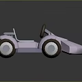 Pink Open Top Cartoon Car With Rounded Design And Four Wheels