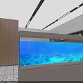 Modern Aquarium Store Interior With Display Aquariums Glass Cabinets And Ceiling Lighting