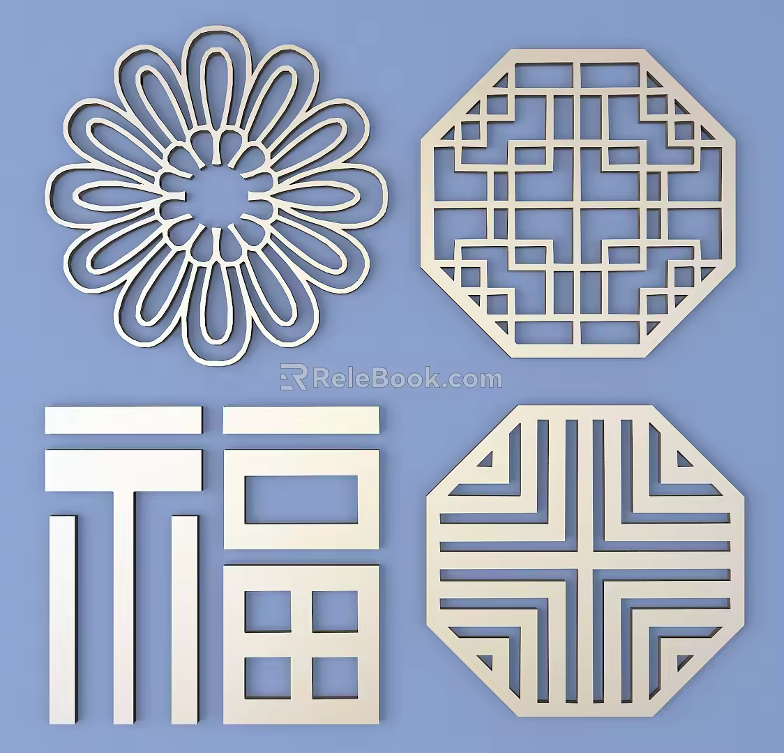 Metal Carved Traditional Pattern Carved Pattern 3d model
