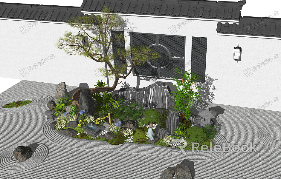 New Chinese style landscape sketch rockery stacked stone model