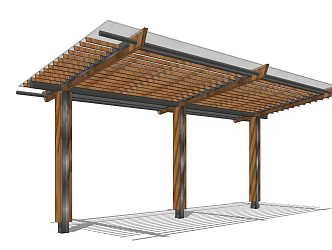 Modern gallery structure 3d model