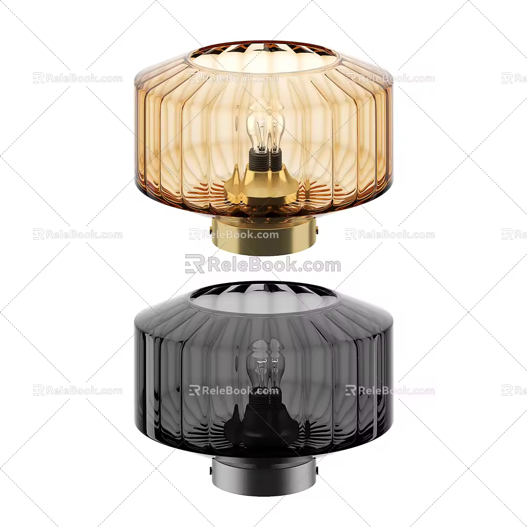 modern table lamp glass table lamp 3d model