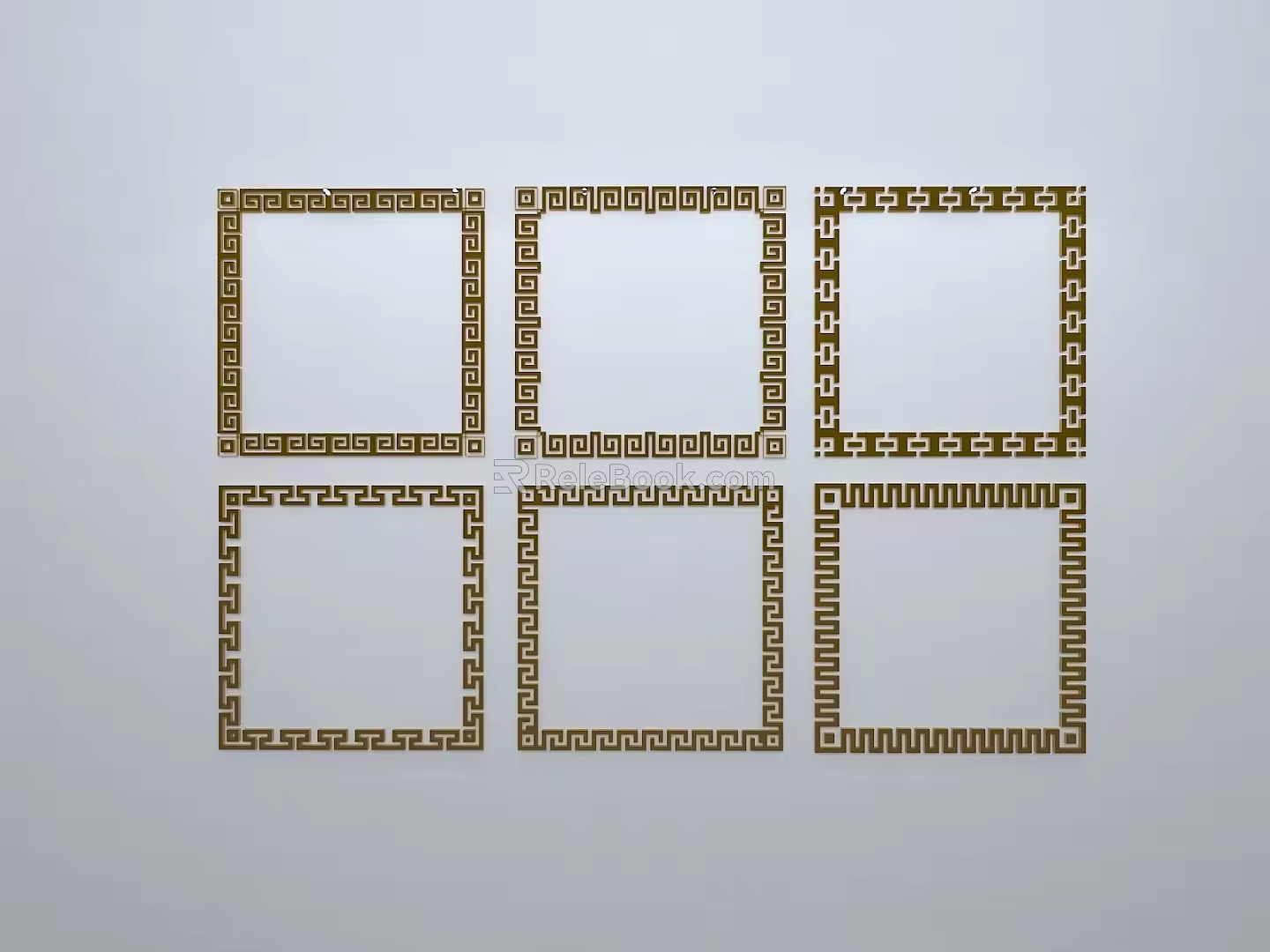 Chinese-style window grilles silhouette pane window sill border openwork window 3d model