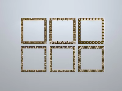 Chinese-style window grilles silhouette pane window sill border openwork window 3d model