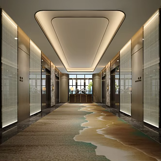 Elevator hall 3d model