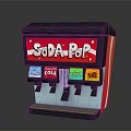 Soda Pop Dispenser With Red Black Design And H2O Coca Cola Sprite Fanta Buttons