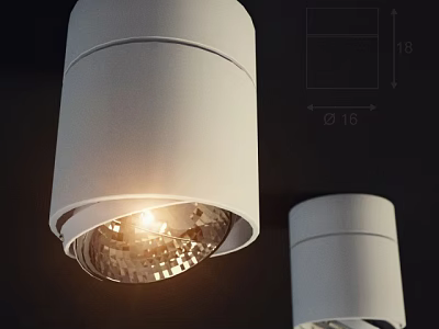 White Downlight Spotlight Modern Sleek Design With 16 18 Dimensions And Illumination 3d model