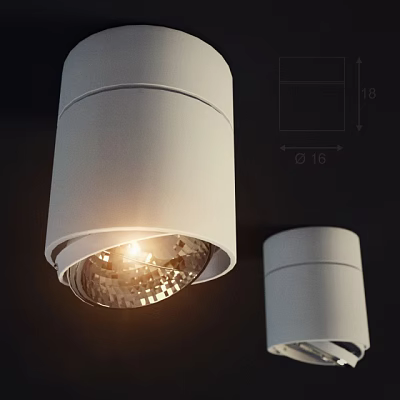 White Downlight Spotlight Modern Sleek Design With 16 18 Dimensions And Illumination 3d model