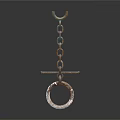 Vintage Metal Mechanical Component Featuring Chain Ring And Crossbar Design