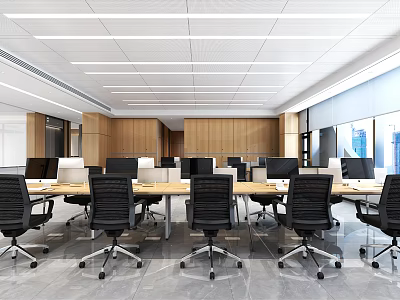 modern public office area large office area 3d model