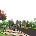 Modern Building Facade Design With Natural Stone Texture And Surrounding Greenery Trees