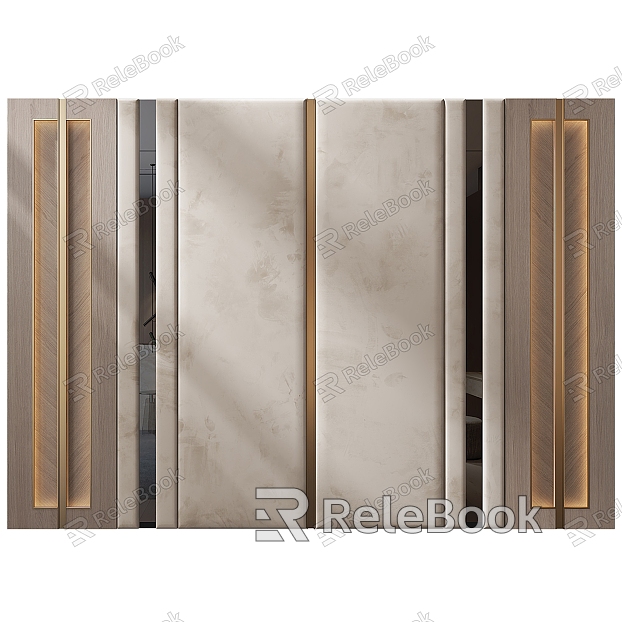 European-style solid wood fabric wall panel background wall model