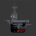 Aircraft Carrier Weapon System with Gray Flight Deck Red Bottom and Shipboard Equipment