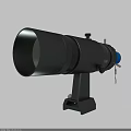 High Quality Black Telescope With Blue Component On Stable Stand 3d model