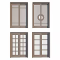 Modern Sliding Door Designs With Wooden Frames Glass Panels And Decorative Elements 3d model