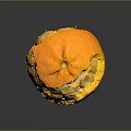 Partially Peeled Orange with Orange Flesh and White Pith on Dark Smooth Surface with Reflection
