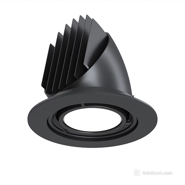 Black Modern Recessed Downlight Spotlight With Heat Dissipation Design For Home Lighting 3d model 