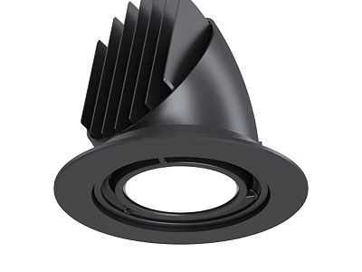 Black Modern Recessed Downlight Spotlight With Heat Dissipation Design For Home Lighting 3d model