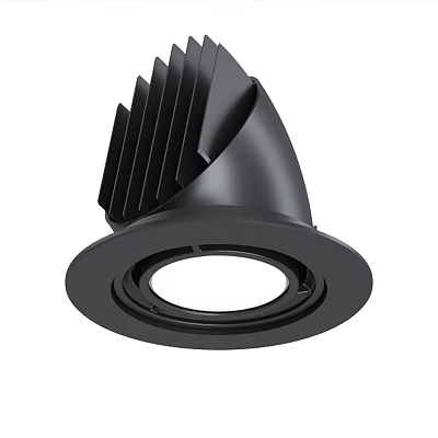 Black Modern Recessed Downlight Spotlight With Heat Dissipation Design For Home Lighting 3d model
