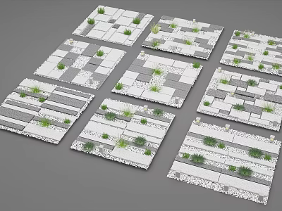 Modern pavement sketch outdoor landscape 3d model Modern pavement sketch outdoor landscape 3d model