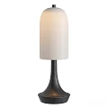 Minimalist Table Lamp With White Cylindrical Lampshade And Black Base 3d model