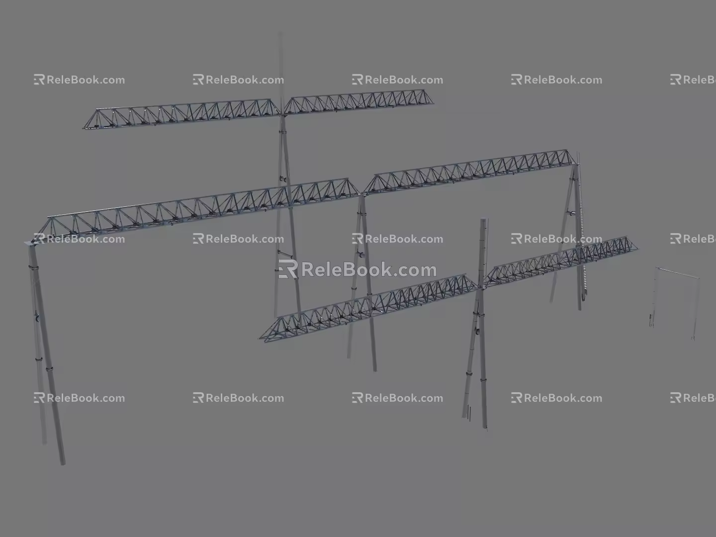 Gantry frame of substation 3d model