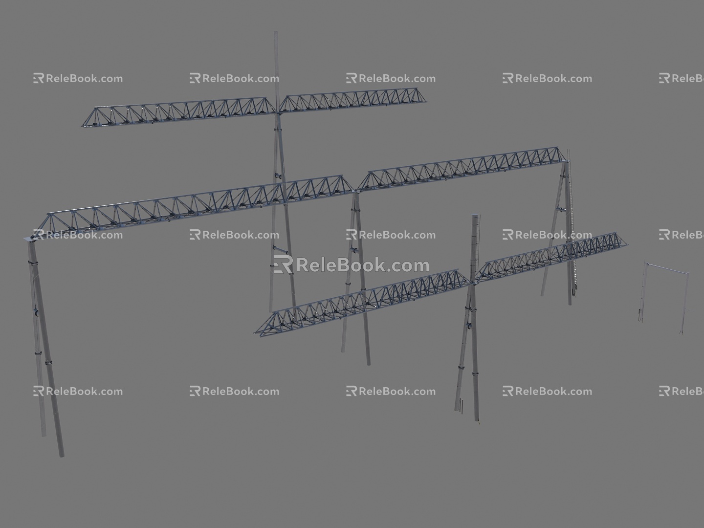 Gantry frame of substation 3d model