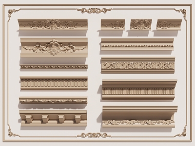 European style plaster line plaster line eaves line hat brim 3d model