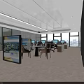 Modern Lounge Area In Cross Border E Commerce Industrial Park With Green Plants And Bookshelves