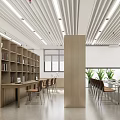 Multi-function reading room of modern school staff home 3d model