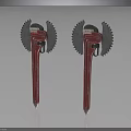Red Serrated Hardware Tools With Adjustable Jaws And Durable Metal Blades 3d model