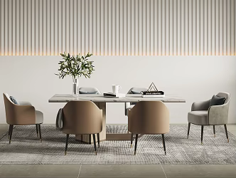 Modern Dining Table Chair Combination Dining Table Chair 3d model