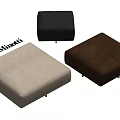 Modern Stylish Ottoman Footstools in Black Beige Brown Leather and Fabric Design