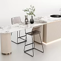 Modern Bar Chair Combination Bar Island Table 3d model